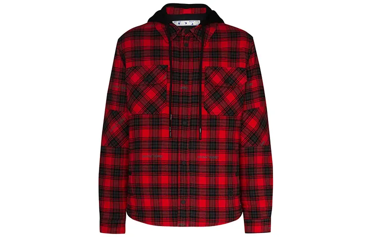 OFF WHITE Flannel Hooded Jacket