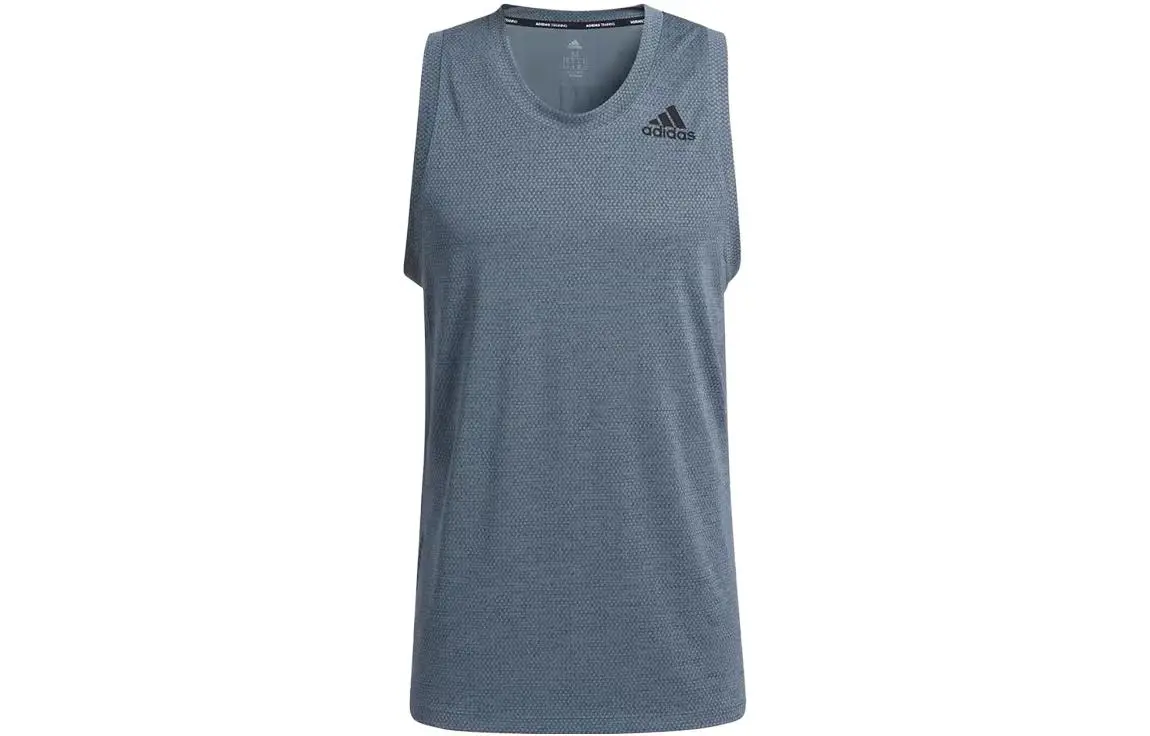 Adidas Tank Tops Men's Blue Crew Neck Moderate Straight Fit