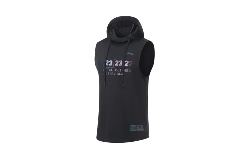 Li Ning, basketball quick dry knitted vest, black T-shirt, lifting effect