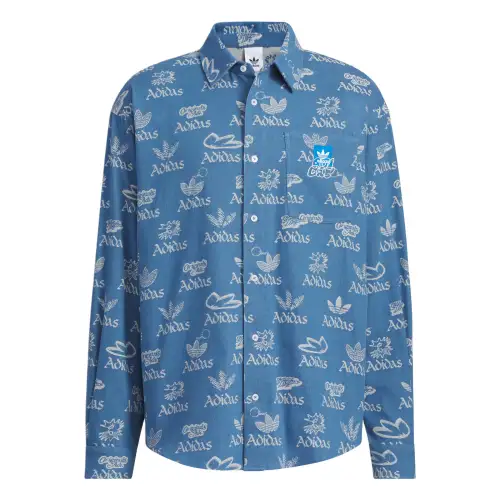 Adidas Originals CITY SKATE Shirt Men's Light Denim Blue/White