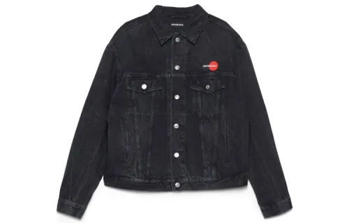 Balenciaga Denim Jackets Men's Lapel Moderate Other