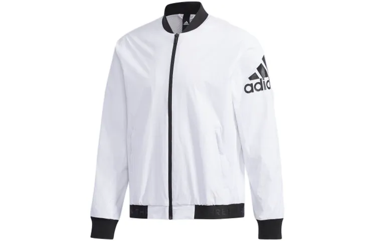 Adidas Jackets Men's White Baseball Collar Moderate Pilot