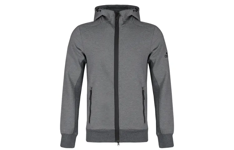 Adidas Jackets Men's Gray Hooded (Non-detachable) Moderate Straight Fit