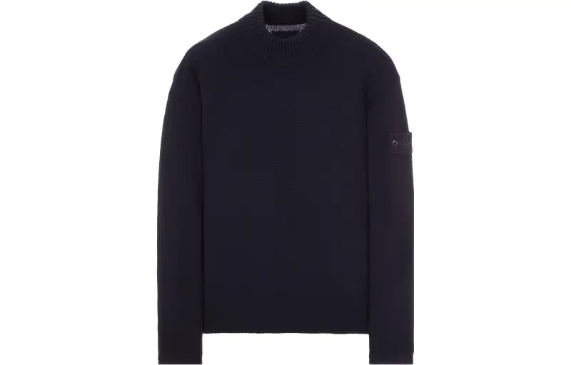 STONE ISLAND Logo-patch Virgin Wool Roll-neck Jumper