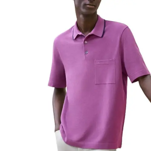 HERMES FW24 Polo Shirt Men's Red Flower