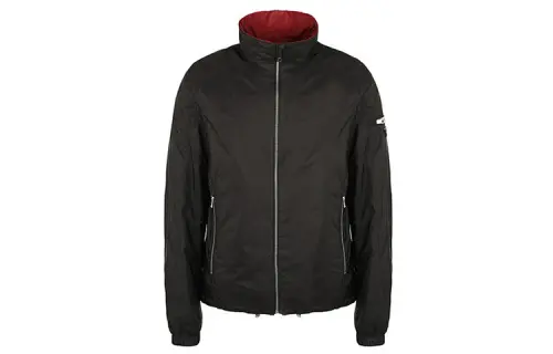 PRADA Jackets Men's Black Stand Collar Moderate Other