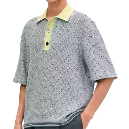HERMES Polo Shirt Men's Cloud Gray