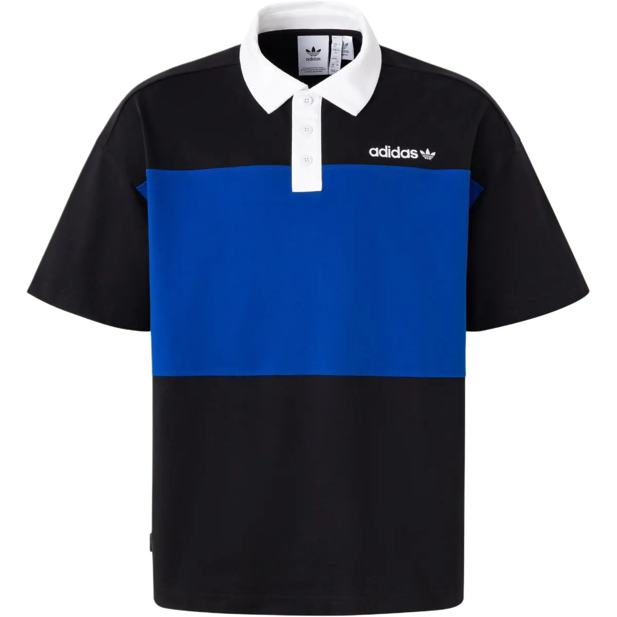 Adidas ACTION POLO SS Polo Shirt Men's Black/Royal Blue