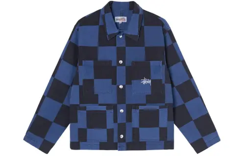 Stussy Jackets Men's Blue Lapel Moderate Other
