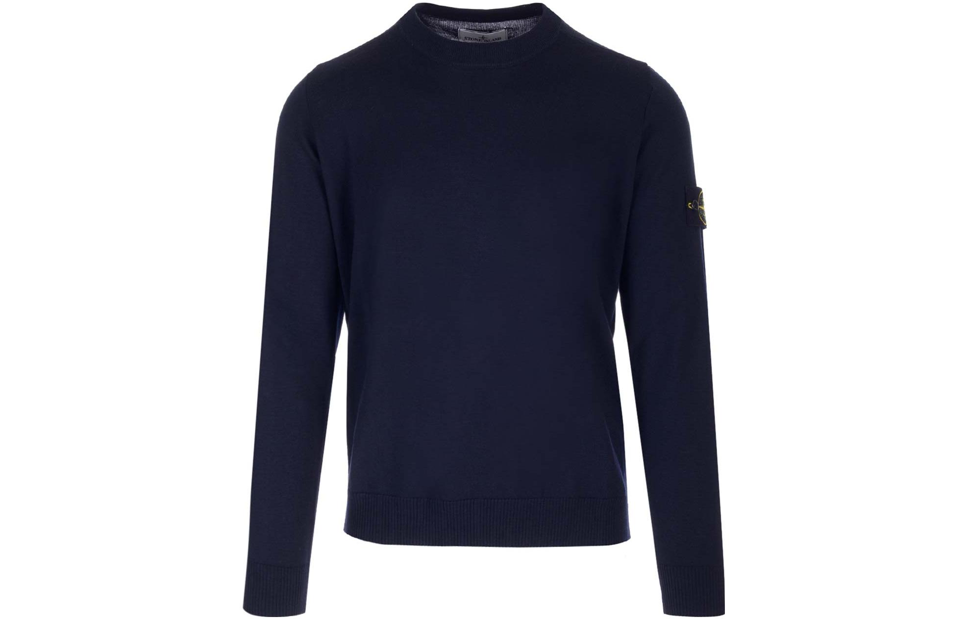 STONE ISLAND Sweaters Men's Dark Blue Crew Neck Moderate Other