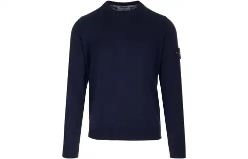STONE ISLAND Sweaters Men's Dark Blue Crew Neck Moderate Other