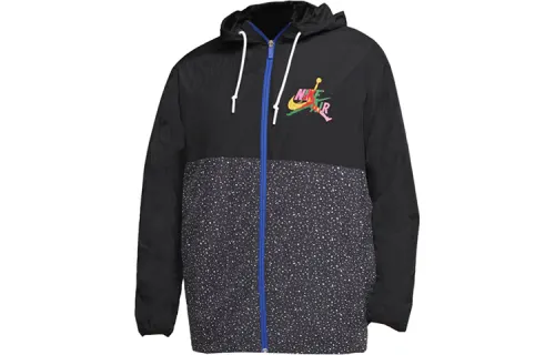 Jordan Jackets Men's Gray Black Hooded Moderate Other