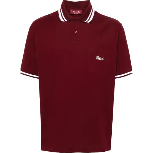 GUCCI SS24 Polo Shirt Men's Burgundy