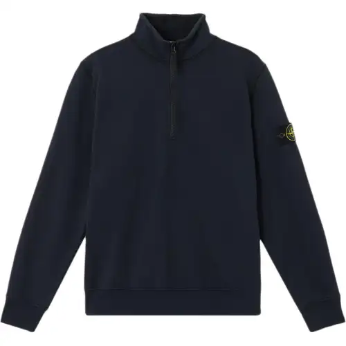 STONE ISLAND Logo Patch Half Zip Sweatshirt