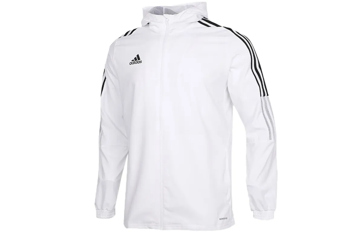 Adidas Jackets Men's White Hooded (Non-detachable) Moderate Soft Shell