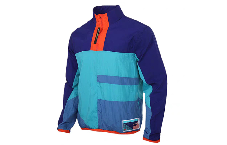 Nike As M Nk Flight Jacket Half Zipper Retro Sports Stand Collar Color Bundle Jacket Men's Blue
