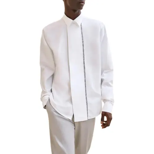 HERMES Shirts Men's White Lapel Moderate Other