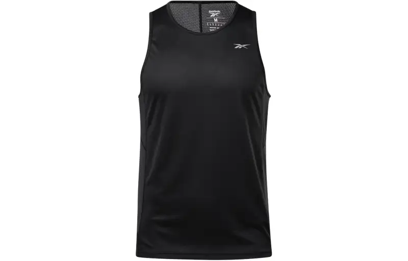 Reebok Tank Tops Men's Black Crew Neck Moderate Straight Fit