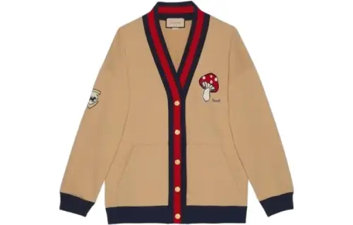 GUCCI Embroidered Jersey Cardigan