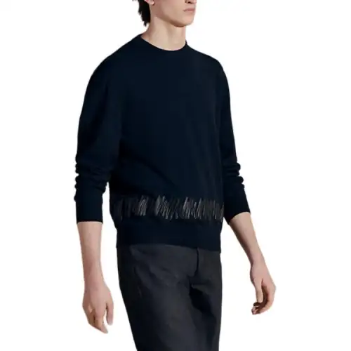 HERMES SS24 Cashmere Sweater Men's Marine Blue