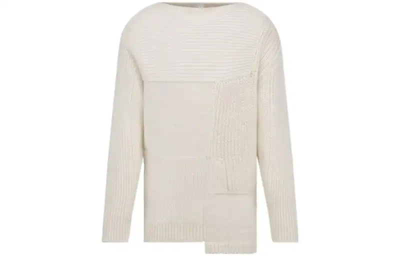 DIOR Sweaters Men's White Crew Neck Moderate Other