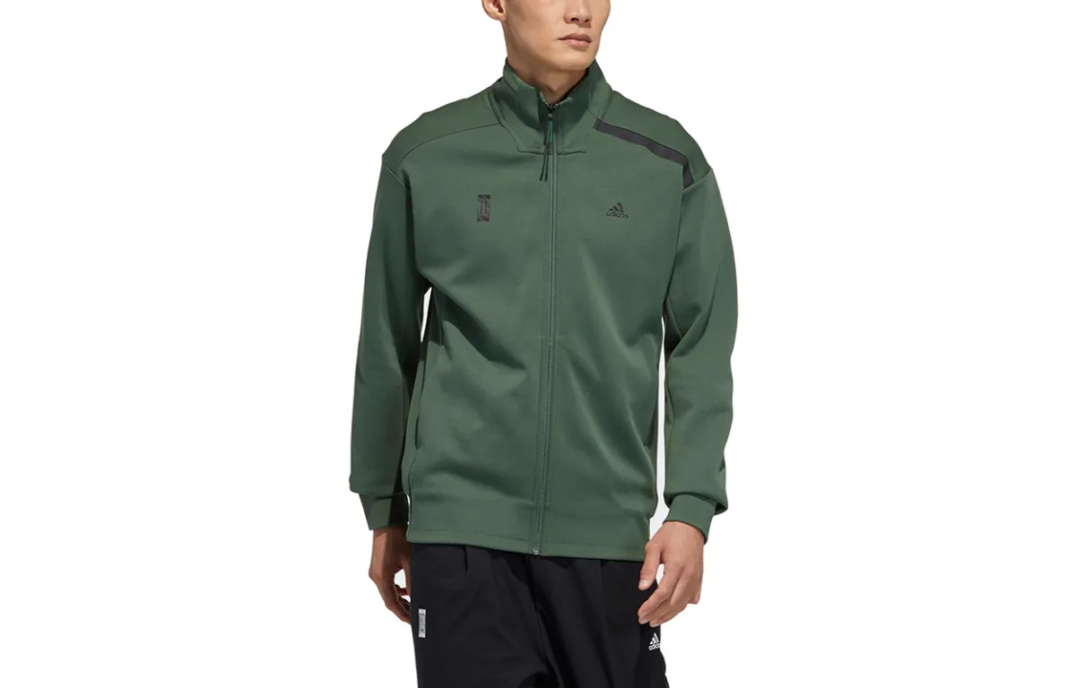 Adidas Jackets Men's Green Stand Collar Moderate Other