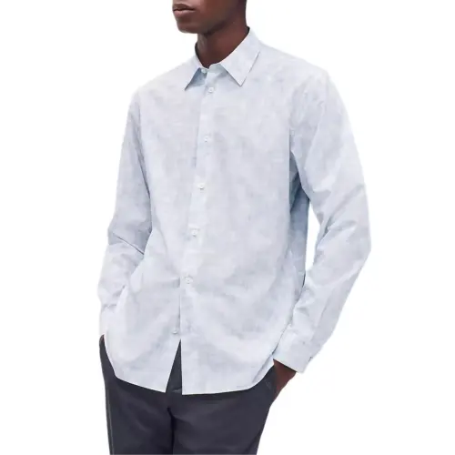HERMES Shirts Men's Light Blue Lapel Moderate Other