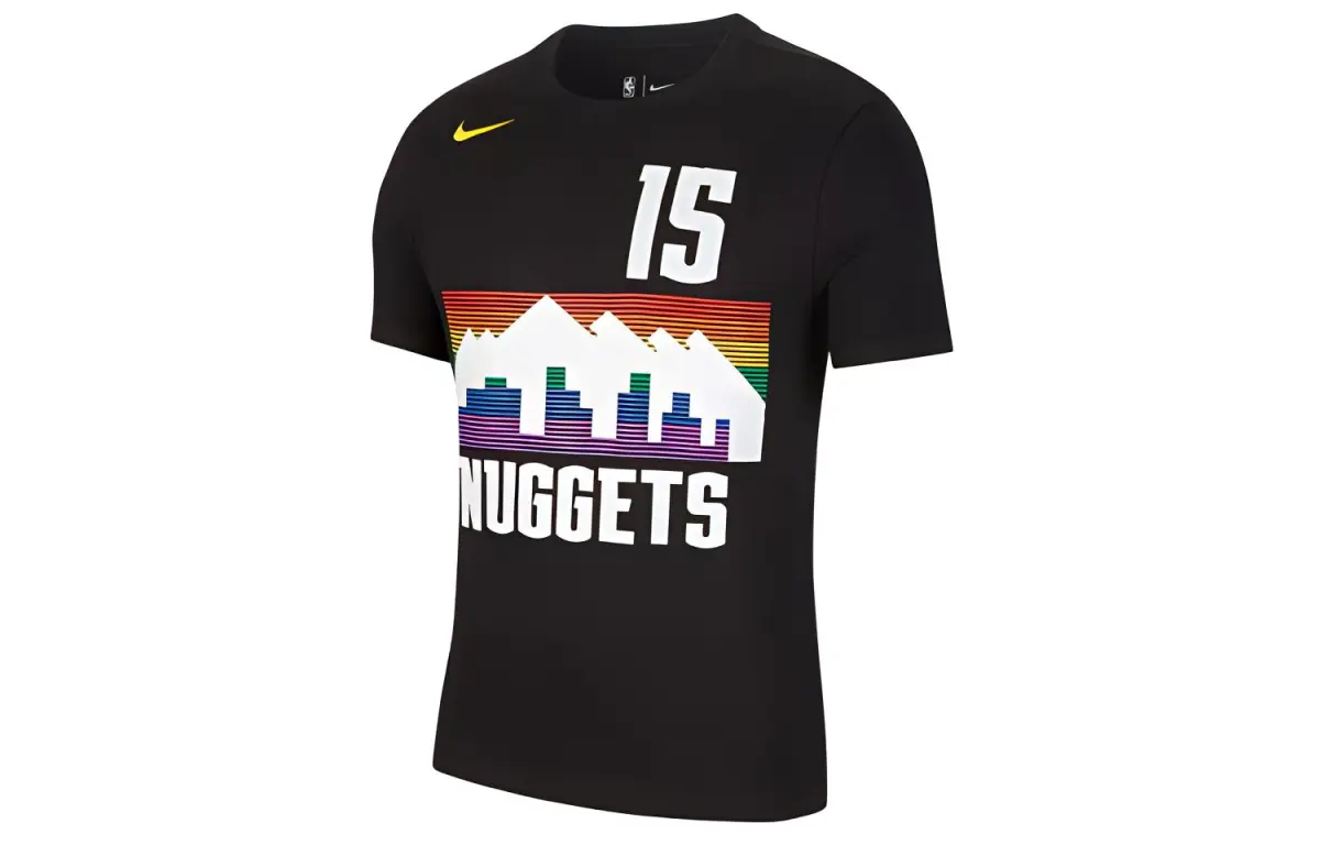 Nike T-Shirts Men's Black Crew Neck Moderate Straight Fit
