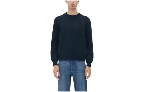 Bottega Veneta Sweaters Men's Dark Blue Crew Neck Moderate Other