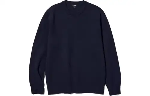 UNIQLO Knitwear Unisex Navy Blue Crew Neck Moderate Other