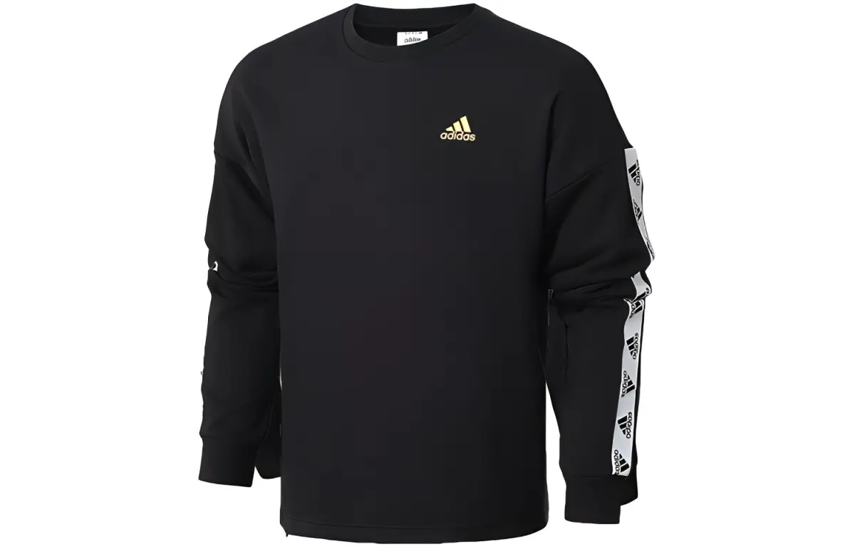 Adidas Sweatshirts Men's Black Crew Neck Moderate Regular