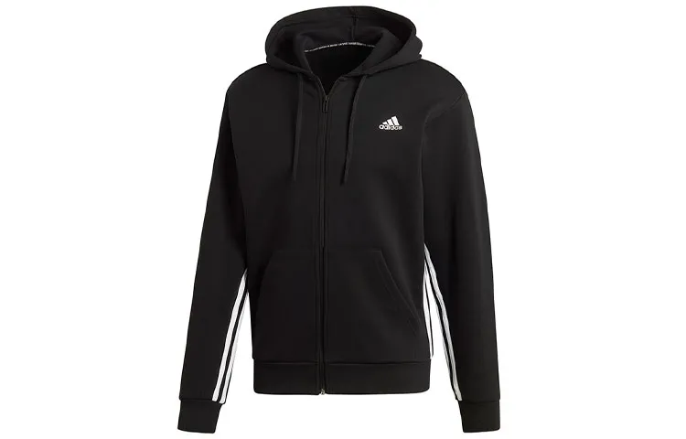 Adidas zipper three-stripe hoodie