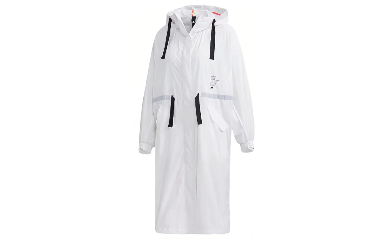 Adidas Jackets Women's White Hooded (Non-detachable) Moderate