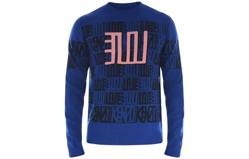 KENZO Sweaters Men's Blue Crew Neck Moderate Other
