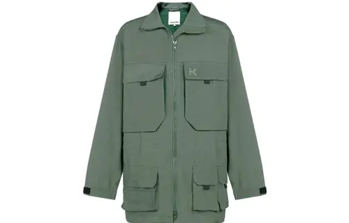 KENZO Jackets Men's Dark Green Lapel Moderate Other
