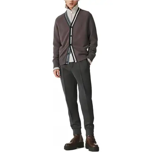 HERMES Knitwear Men's Dark Gray V Neck Moderate Other