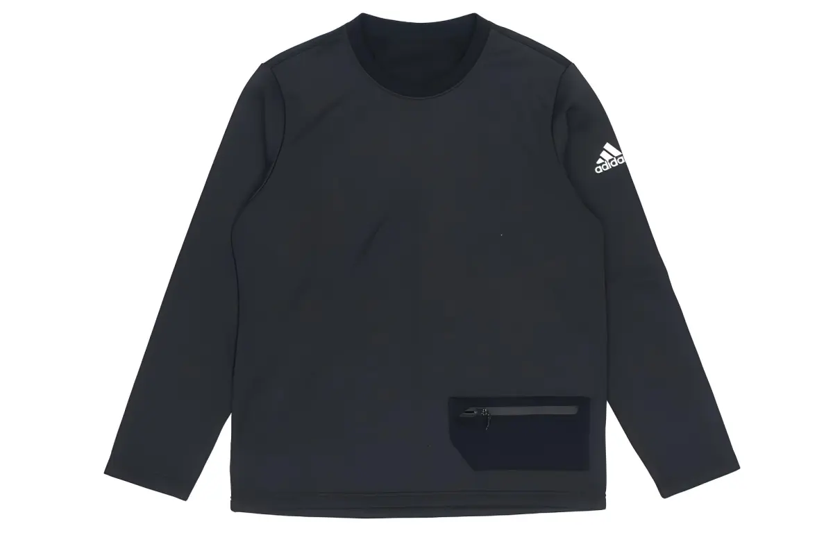 Adidas Sweatshirts Men's Black Crew Neck Moderate Straight Fit