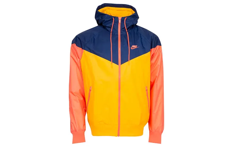 Nike Jackets Men's Yellow Blue Multicolor Hooded Moderate Other