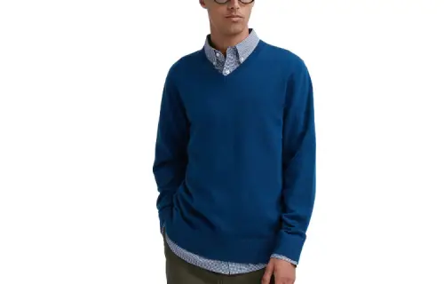 UNIQLO Knitwear Unisex Blue V Neck Moderate Other