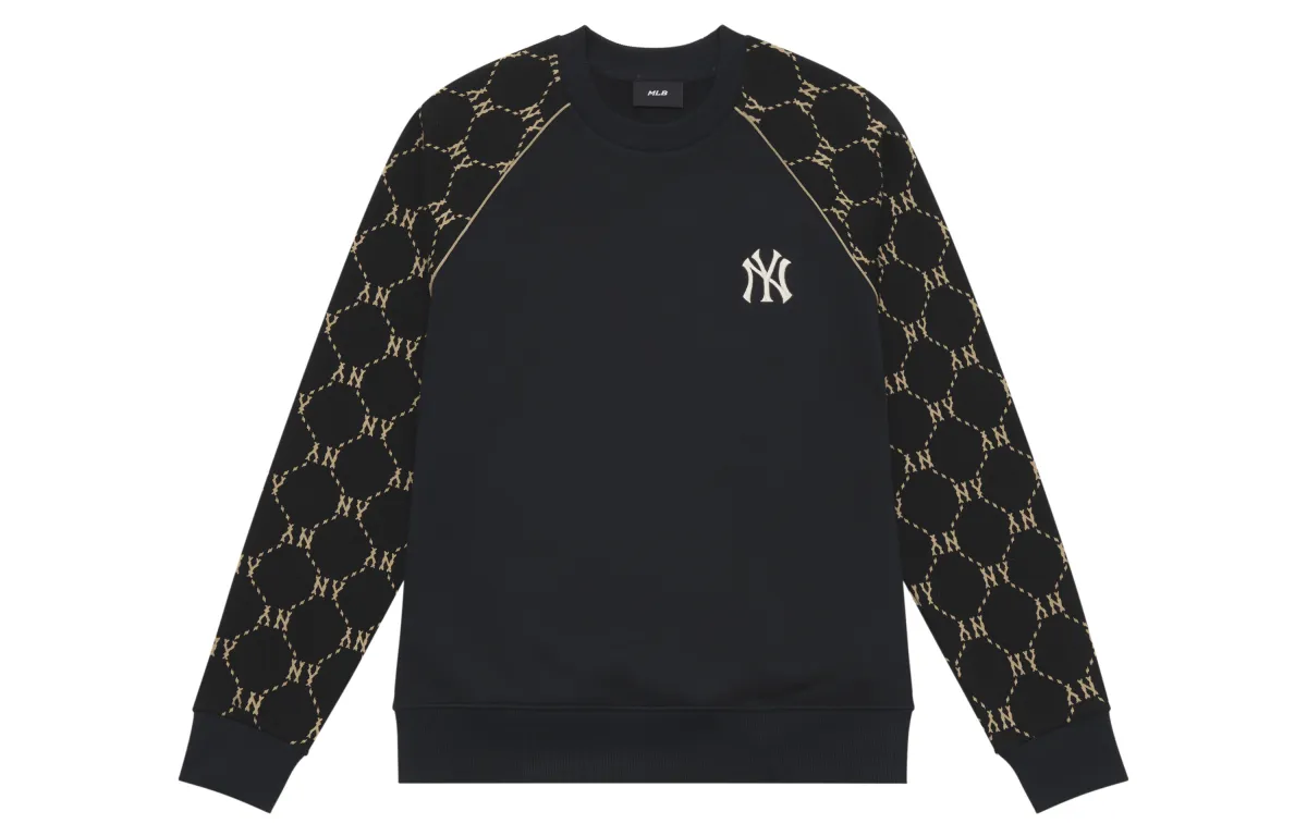 MLB MONOGRAM 24FW Crew Neck Sweatshirt Unisex Black