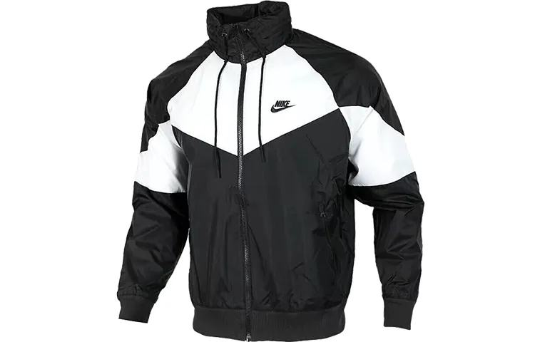 Nike Jackets Men's Black White Stand Collar Moderate Other