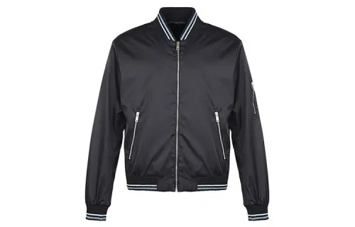 PRADA Jackets Men's Navy Blue Baseball Collar Moderate Other
