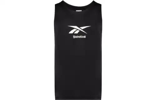 Reebok Tank Tops Men's Black Crew Neck Moderate Straight Fit