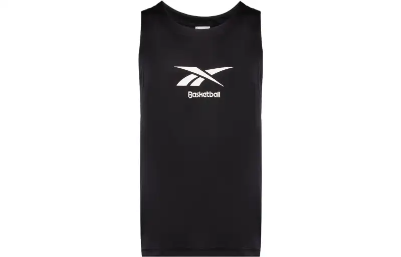 Reebok Tank Tops Men's Black Crew Neck Moderate Straight Fit