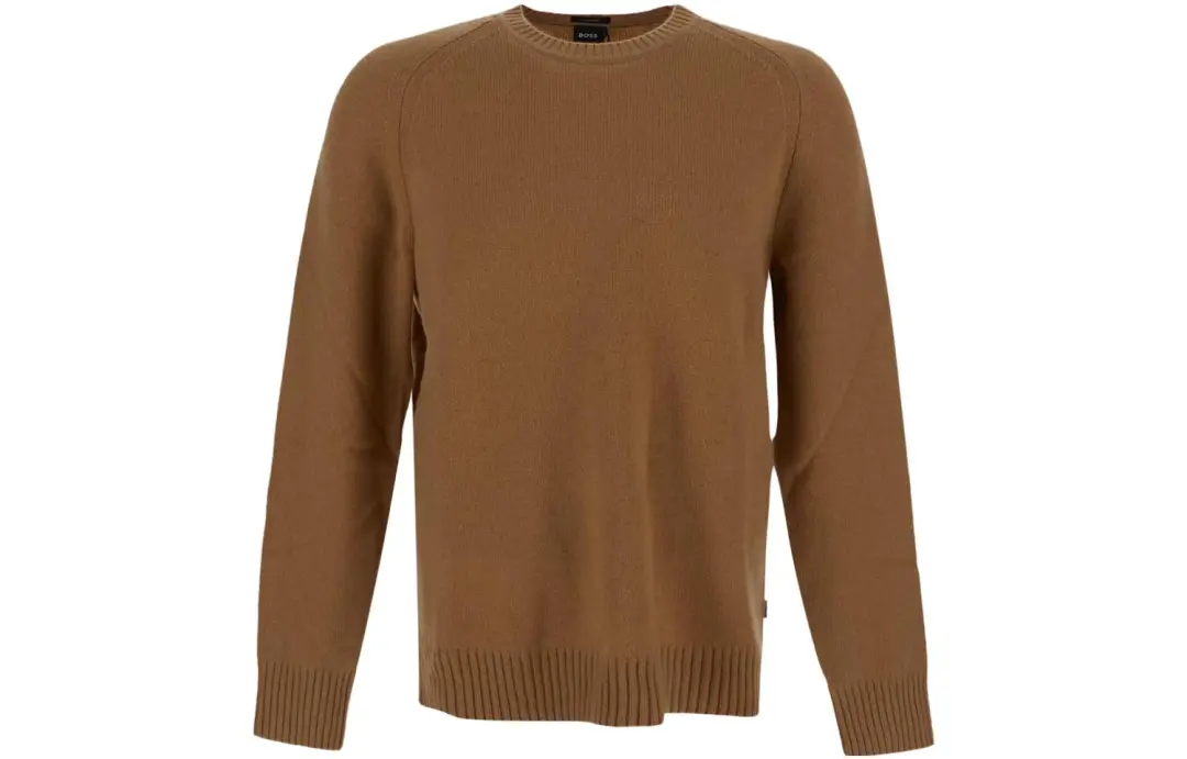 HUGO BOSS Sweaters Men's Brown Crew Neck Moderate Other