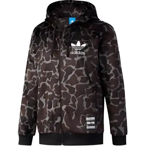Adidas Originals Jackets Men's Dark Brown Hooded Thickened Other