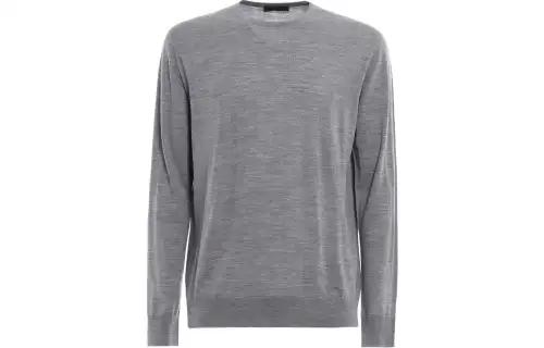 PRADA Sweaters Men's Gray Crew Neck Moderate Other
