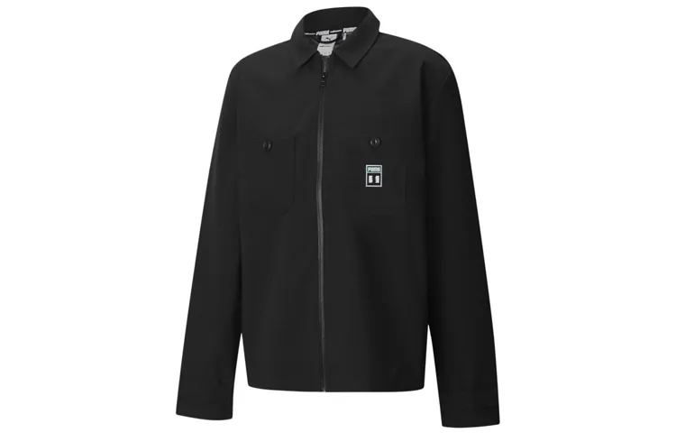 PUMA X The Hundreds Jackets Men's Black Lapel Moderate Straight Fit