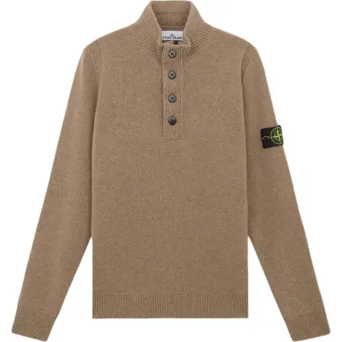 STONE ISLAND Buttoned High Neck Jumper