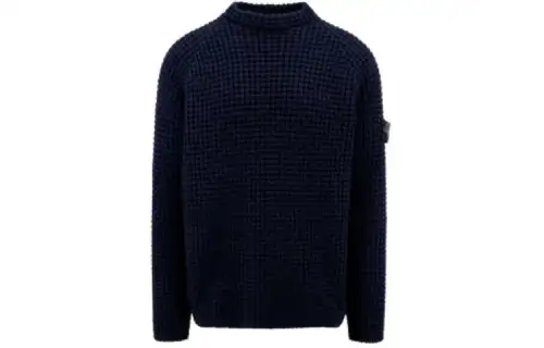 STONE ISLAND Compass Logo Patch Waffle-Knitted Jumper